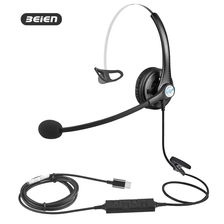 Headset USB C Gorau ar gyfer Swyddfa'r Ganolfan Alwadau gyda MIC