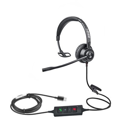 Clust Sengl USB-C Sŵn Canslo Clustffon Gyda Mic Ar Gyfer Gliniadur