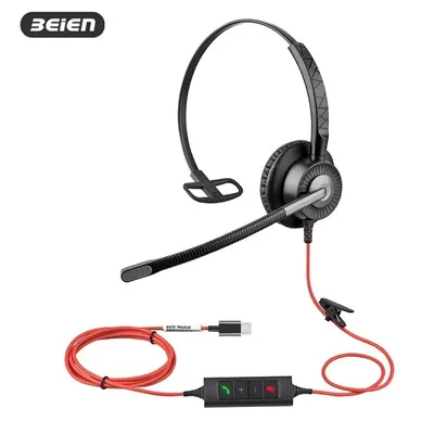 Clustffonau USB C Gyda Meic Canslo Sŵn